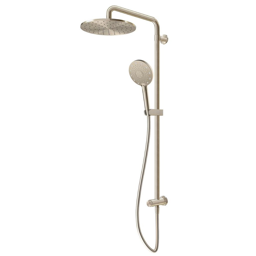 Zoe Industries Neptune Dual Shower Head – Brushed Nickel, 5 Massage Patterns, Low Lead