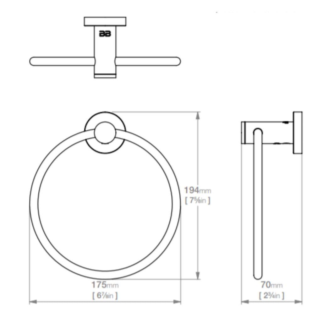 Round Towel Ring Stainless Steel Elite Bathware