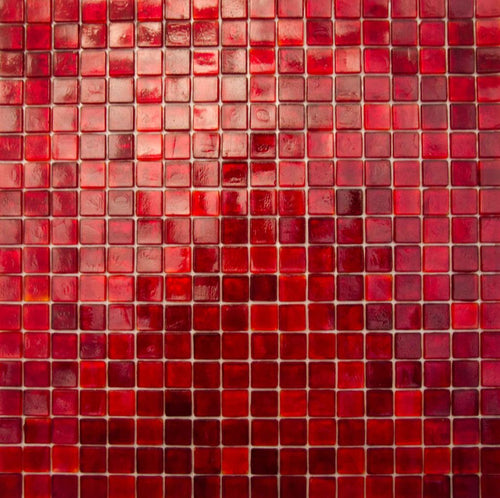 Waterglass Crimson 295x295mm Mosaic by Sicis - Luxury wall and floor mosaics