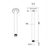 Shower Ceiling Connector 300mm Matt Black