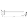 Shower Wall Arm 400mm Gunmetal