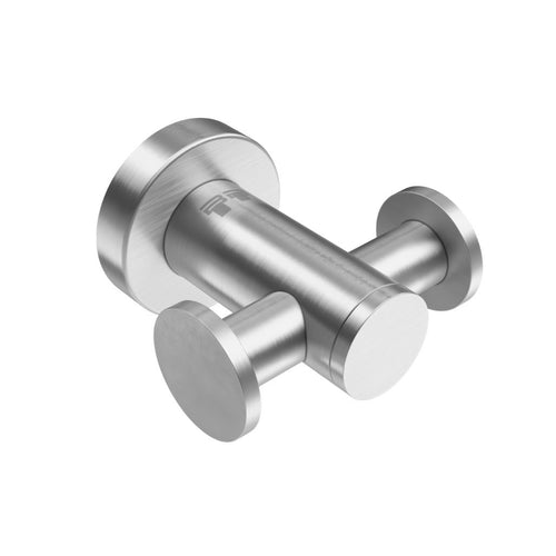 Round Double Robe Hook Brushed Stainless Steel