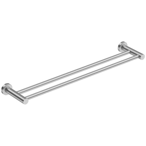 Round Double Towel Rail 650mm Brushed Stainless Steel
