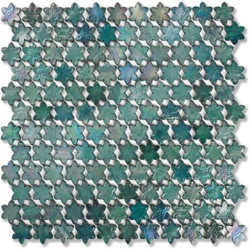 Neoglass Petites Fleurs Juniper 316x293mm Mosaic by Sicis - Luxury wall and floor mosaics