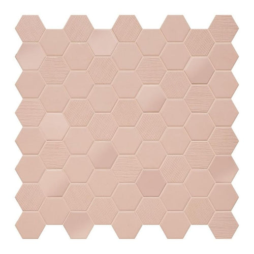Rosy Blush Hex Patterned Mosaic 316x316mm