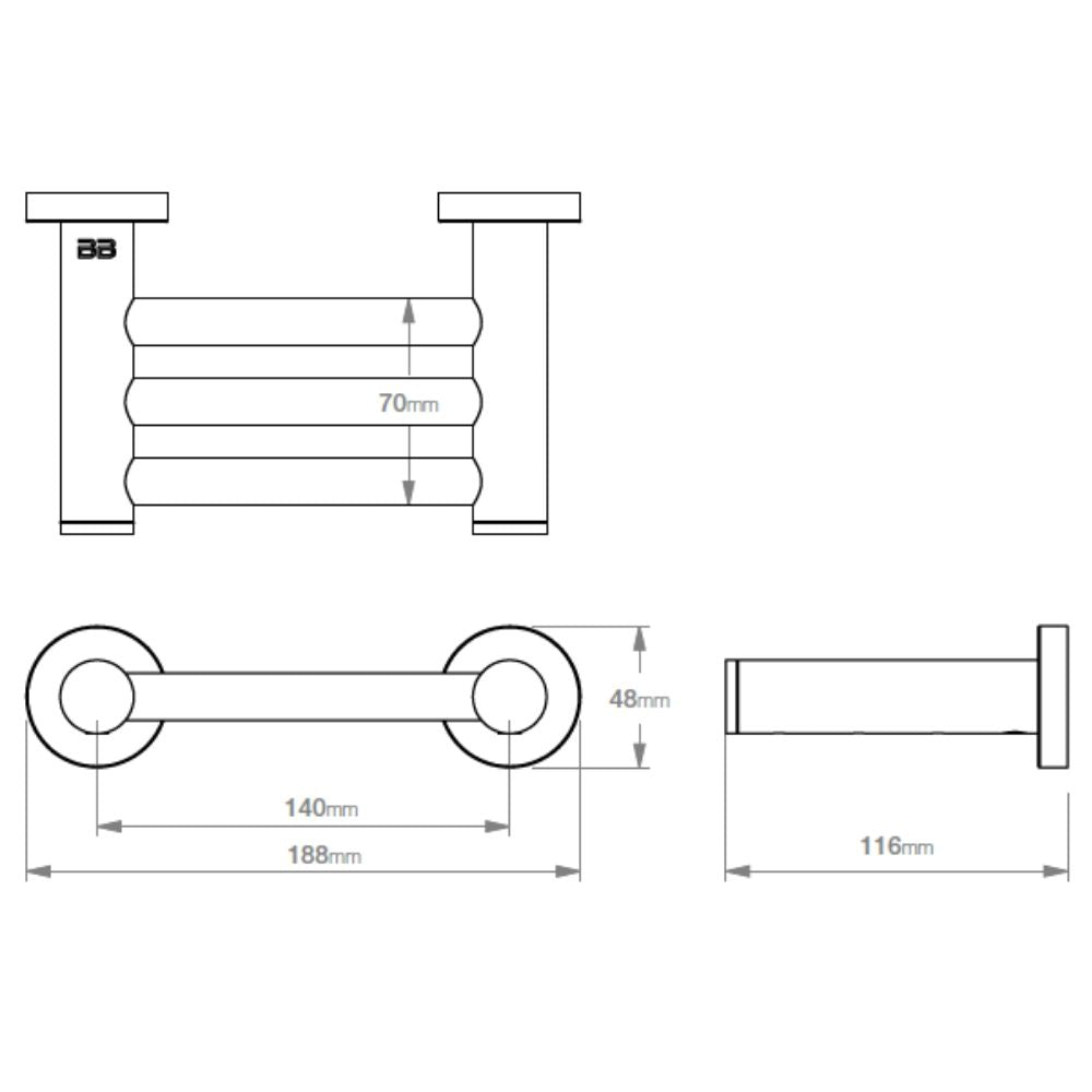 Round Shower Foot Rest Stainless Steel Elite Bathware