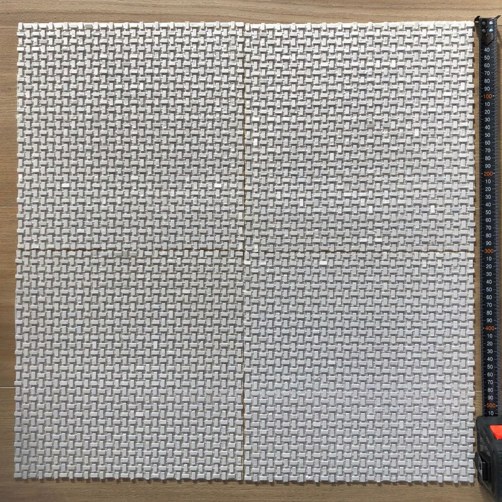 Micro-brick White Cross | Patterned Porcelain Mosaic Tile | Elite